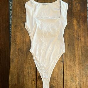 White Zara Square Neck Body Suit Size S